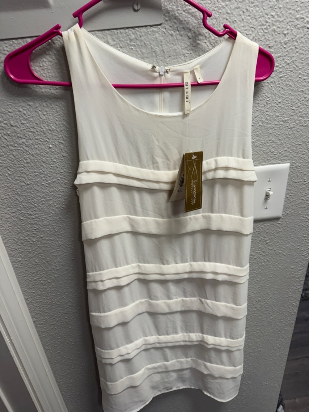 Francesca's Collections Ivory Layered Mini Dress